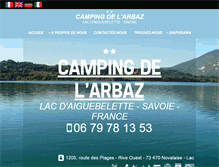 Tablet Screenshot of camping-aiguebelette-arbaz.com